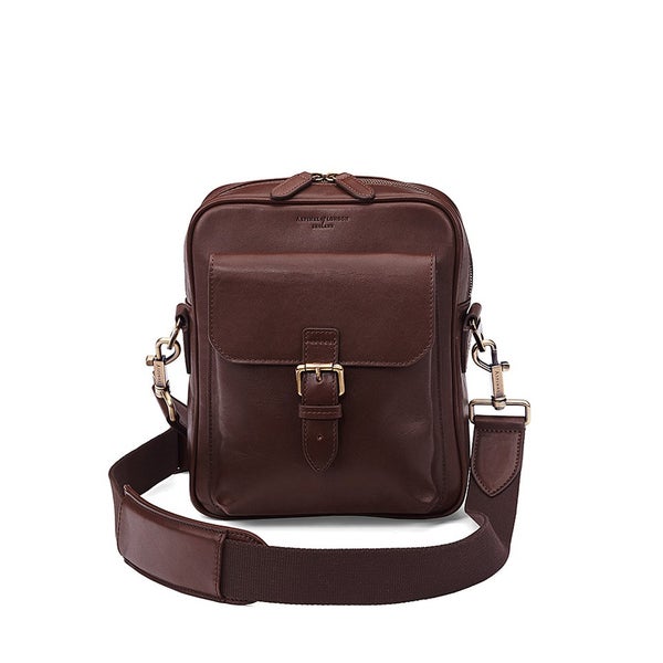 Aspinal of London Men's Harrison Small Messenger Bag - Chocolate EBL