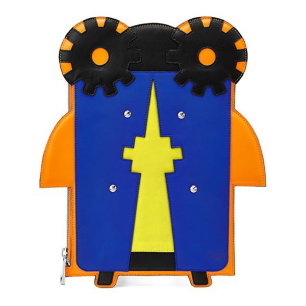 Aspinal of London Oversized Essential Bug Pouch - Amber/Cobalt Blue