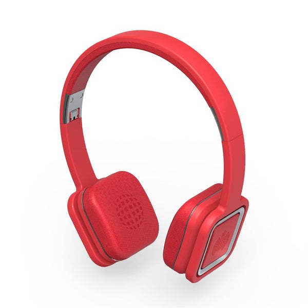 Ministry of Sound Audio On Plus, Wireless Bluetooth On Ear Headphones - Red and Gun Metal