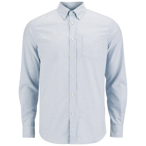 Tripl Stitched Men's Candy Stripe Long Sleeve Shirt - Sky