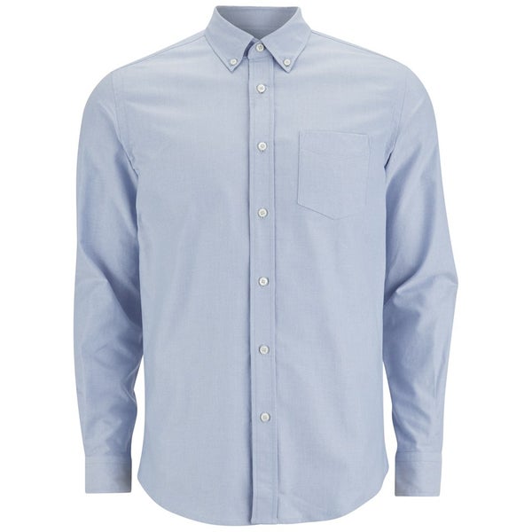 Tripl Stitched Men's Oxford Long Sleeve Shirt - Sky Blue