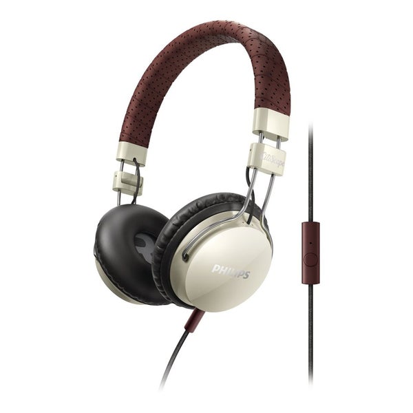 Philips SHL5505 Citiscape Foldie Headphones (Includes Mic) - Cream