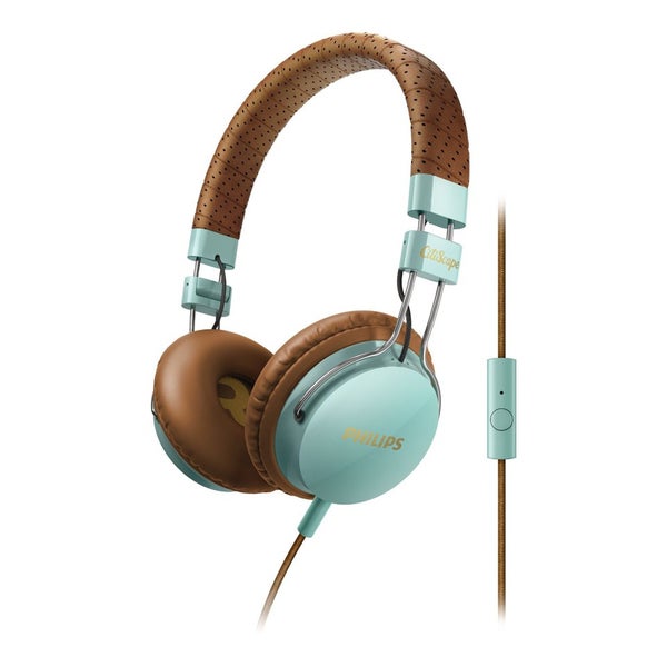 Philips SHL5505 Citiscape Foldie Headphones (Includes Mic) - Blue