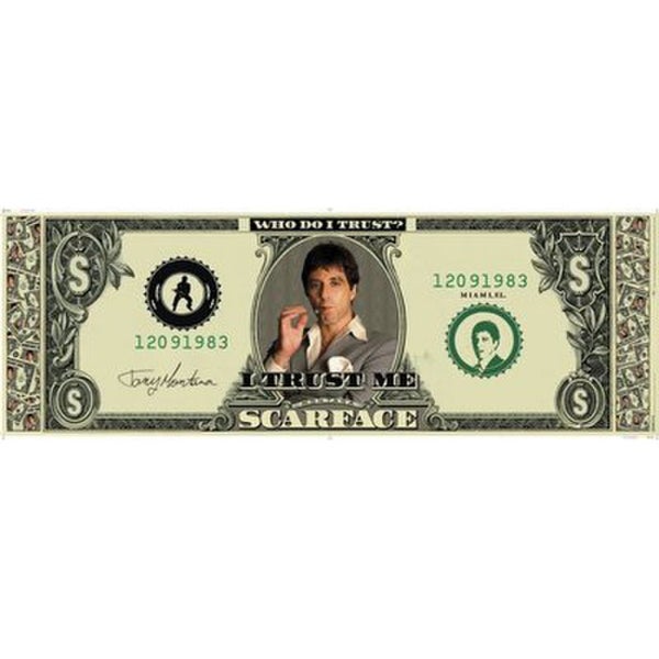 Scarface Dollar - 21 x 59 Inches Door Poster
