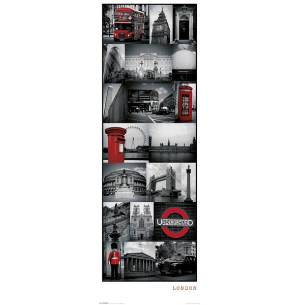 London Collage - 21 x 59 Inches Door Poster