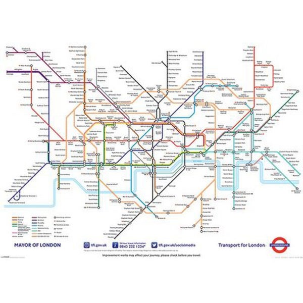 London Underground Map - 40 x 55 Inches Giant Poster