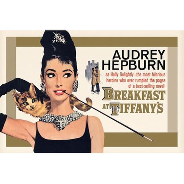 Audrey Hepburn Breakfast At Tiffany's Gold One Sheet - 24 x 36 Inches Maxi Poster