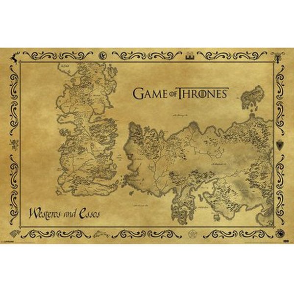 Game Of Thrones Antique Map - 24 x 36 Inches Maxi Poster