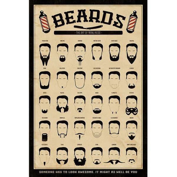 Beards The Art Of Manliness - 24 x 36 Inches Maxi Poster
