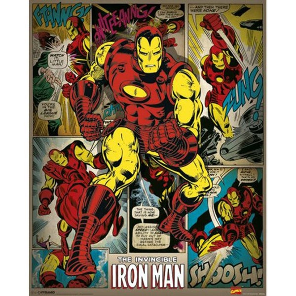 Marvel Comics Iron Man Retro - 16 x 20 Inches Mini Poster