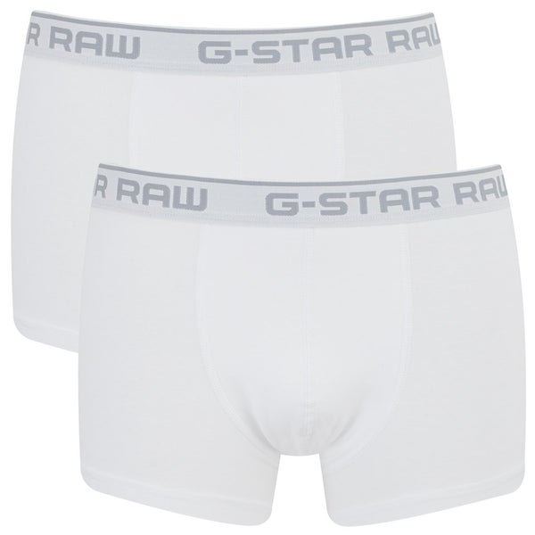 G-Star Men's 2 Pack Sport Trunk Boxers - White/White