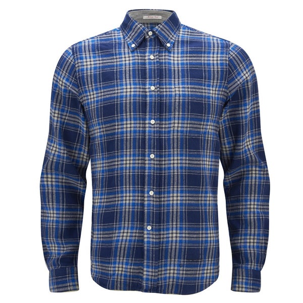 GANT Rugger Men's Melange Twill Long Sleeve Shirt - Blue