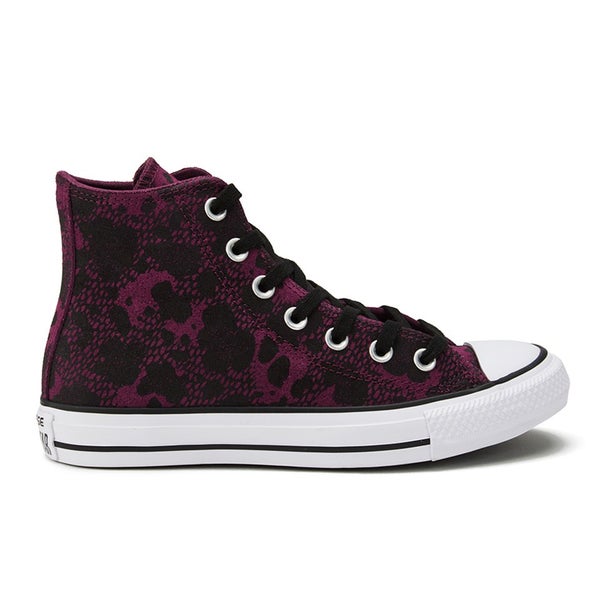 Converse Women's Chuck Taylor All Star Animal Material Hi-Top Trainers - Deep Bordeaux/Black/White
