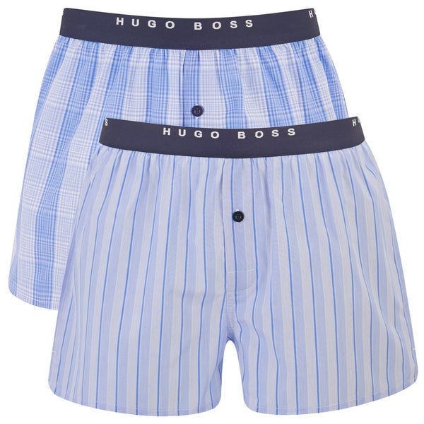 BOSS Hugo Boss Men's 2 Pack Cotton Boxer Shorts - Blue
