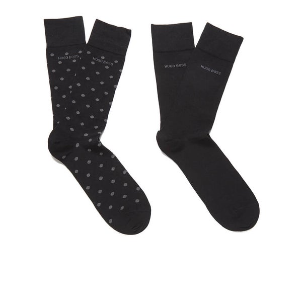 BOSS Hugo Boss Men's Dot Detail Cotton Socks - Black