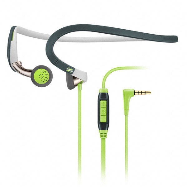 Sennheiser PMX 686G Sports Neckband Earphones Inc In-Line Remote & Mic - Green/Grey