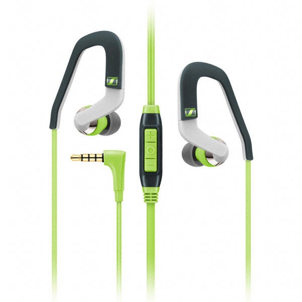 Sennheiser OCX 686G Sports Hook Earphones Inc In-Line Remote & Mic - Green/Grey