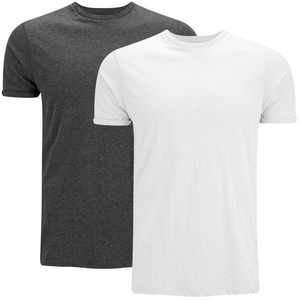 Lot de 2 T -Shirts Brave Soul pour Homme Vardan -Gris/Blanc