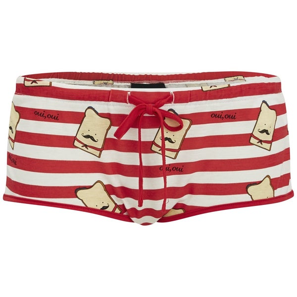 MINKPINK Women's French Toastie Shorts - White/Red