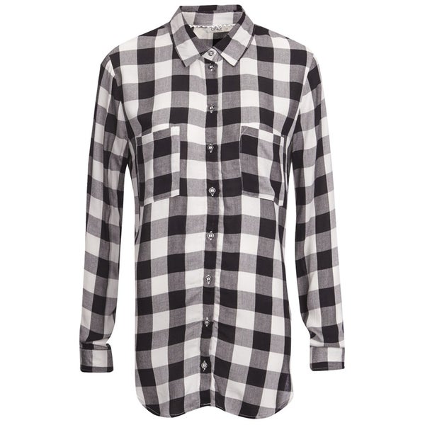 ONLY Women's Hayley Loose Check Shirt - Black