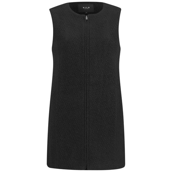VILA Women's Woolen Waistcoat - Black