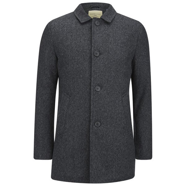 Selected Homme Men's Shmash Herringbone Coat - Dark Grey