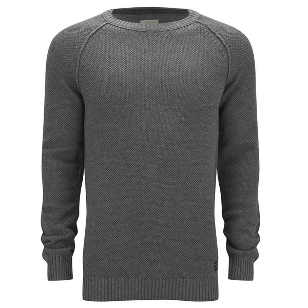 Selected Homme Men's Shrome Crew Neck Knitted Jumper - Mid Grey
