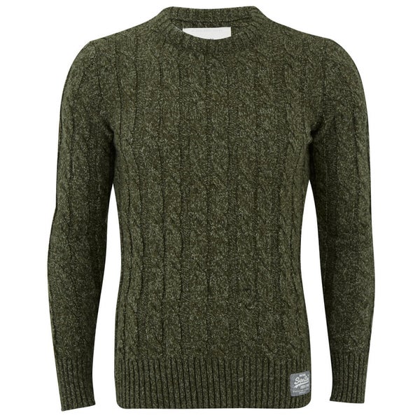 Superdry Men's Jacob Cable Knit Jumper - Army Twist