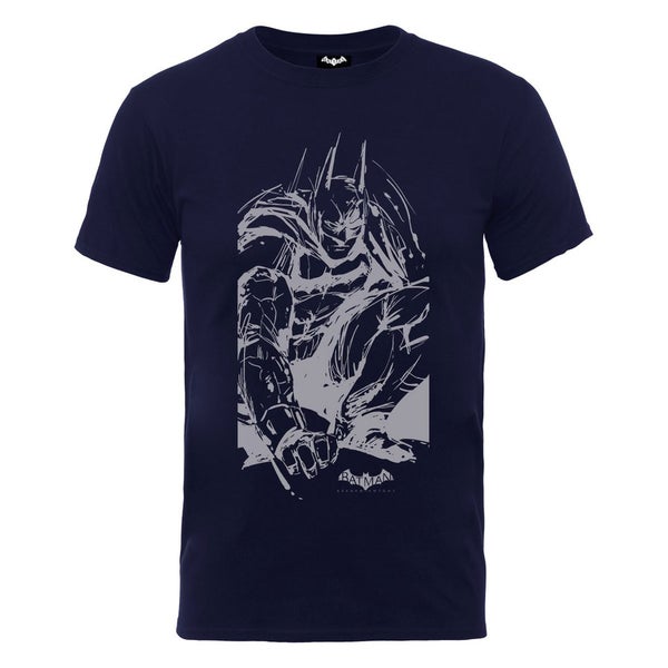 DC Comics Batman Arkham Knight Sketch Men's T-Shirt - Navy