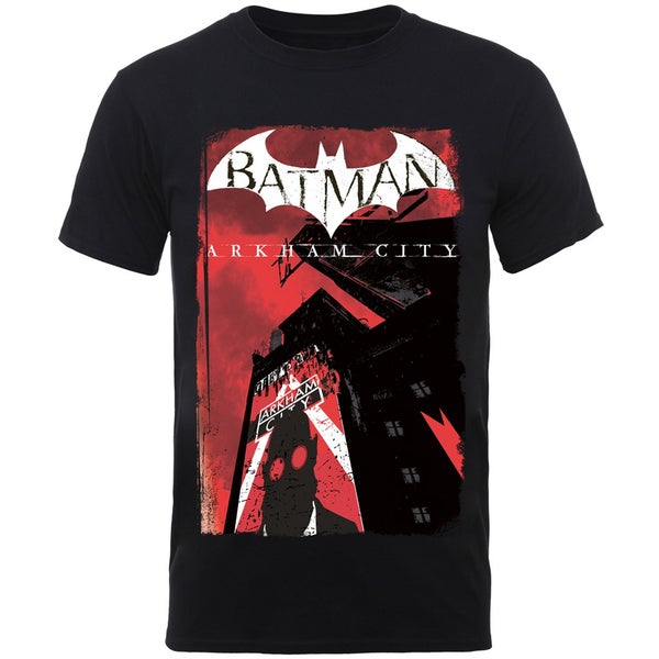 DC Comics Men's Batman Arkham City Men's T-Shirt - Black