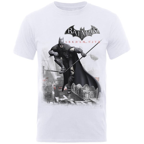 DC Comics Batman Arkham On Wire Men's T-Shirt - White