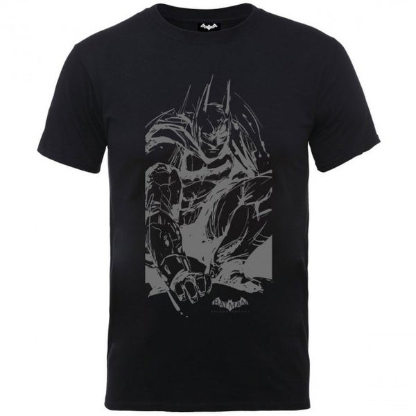 DC Comics Men's Batman Arkham Knight Sketch T-Shirt - Black 