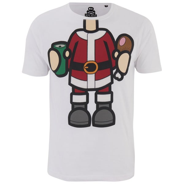 T -Shirt Xplicit pour Homme Bad Santa -Blanc