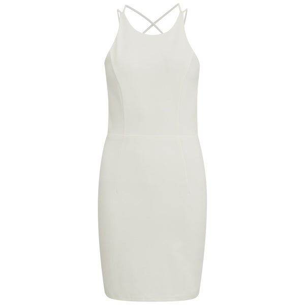 Lavish Alice Women's White Strap Detail Mini Bodycon Dress - White