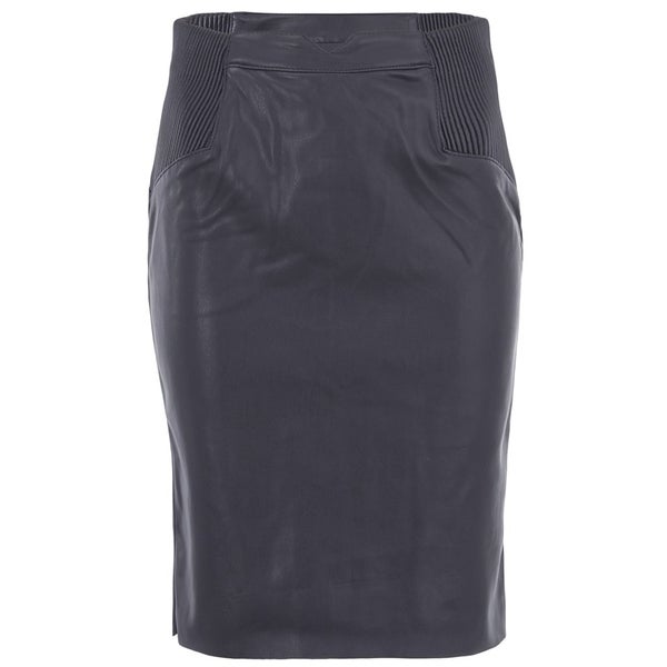 Vero Moda Women's Smock PU Pencil Skirt - Black Iris
