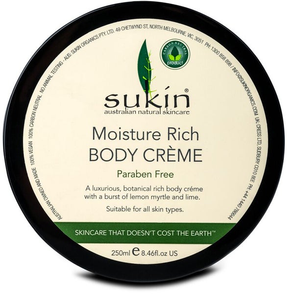 Sukin Moisture Reichhaltige Body Crème parabenfrei 250ML