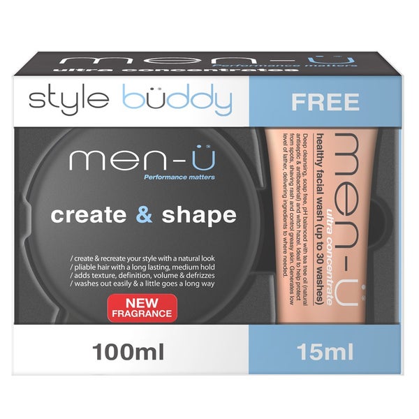 men-ü Men's Style Buddy Create and Shape and Healthy Facial Wash Duo