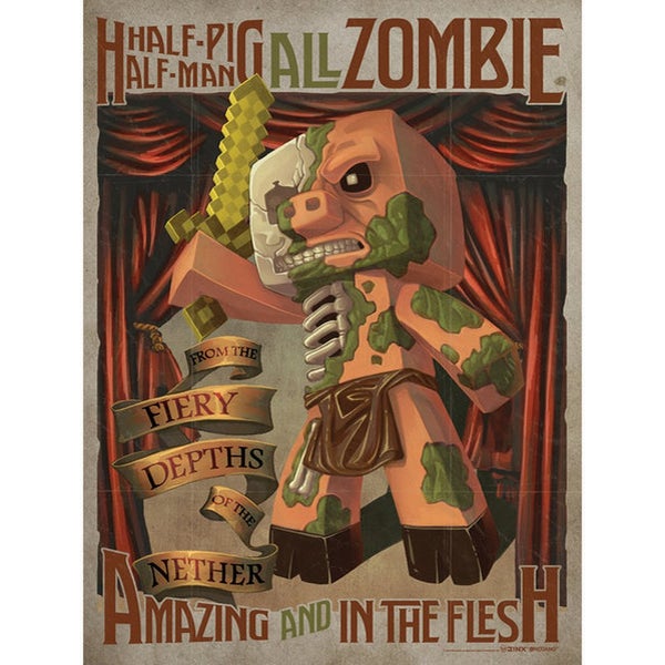 Minecraft Half Pig Half Man - 24 x 36 Inches Maxi Poster