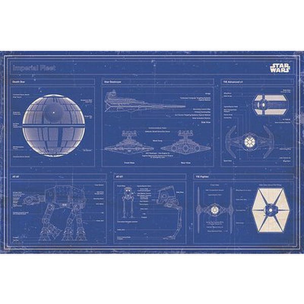 Star Wars Imperial Fleet Blueprint - 24 x 36 Inches Maxi Poster