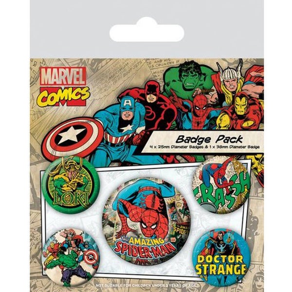 Marvel Retro Spider-Man - Badge Pack