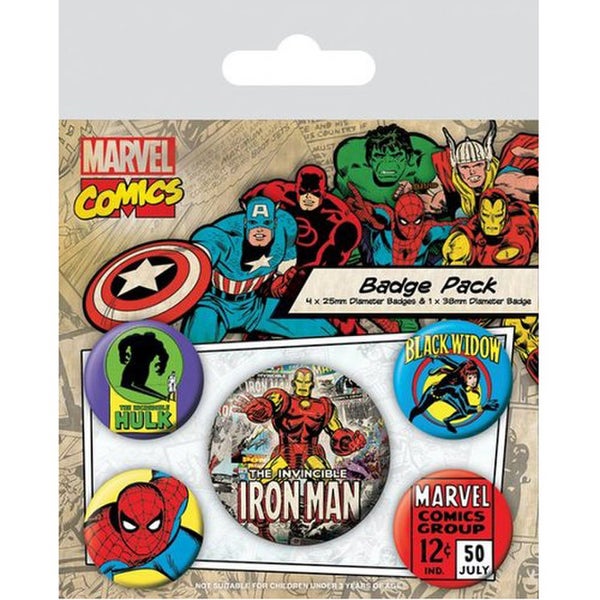 Marvel Retro Iron Man - Badge Pack