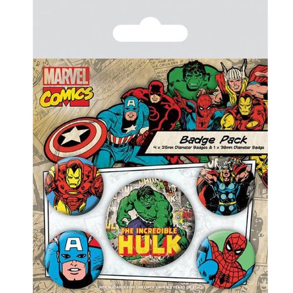 Marvel Retro Hulk - Badge Pack
