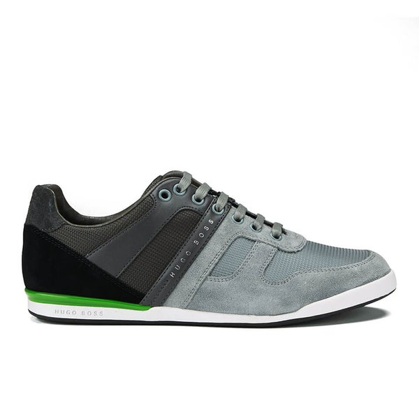 BOSS Green Men's Akeen Clean Leather Trainers - Light/Pastel Grey