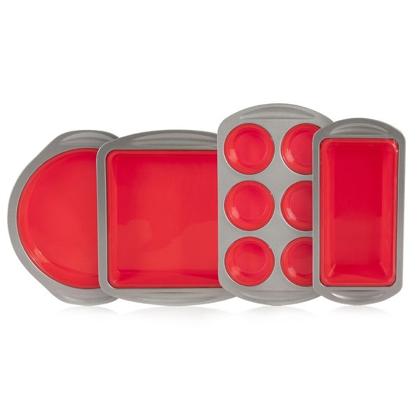 Living ARG8617323 4 Piece Silicone Bakeware Set - Red