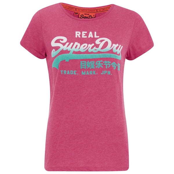 Superdry Women's Vintage Logo Fade Entry T-Shirt - Teaberry Marl