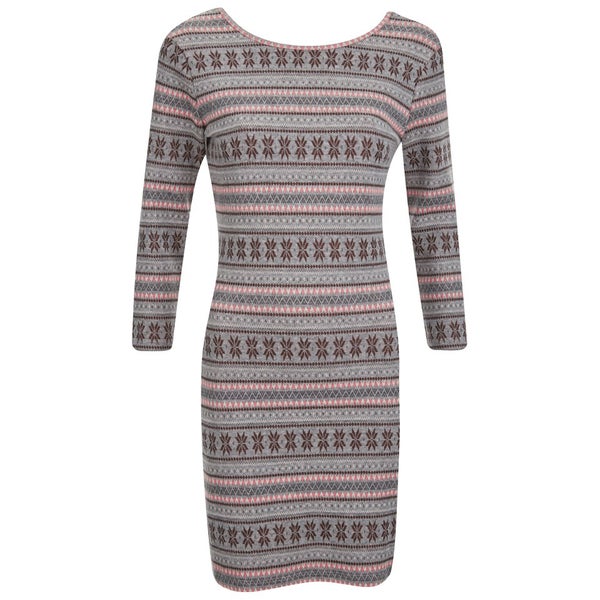 Superdry Women's Jacquard Knitted Bodycon Dress - Pop Coral