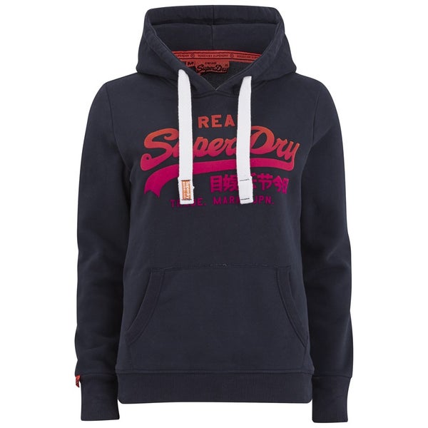 Superdry Women's Vintage Logo Faded Entry Hoody - Eclipse Navy