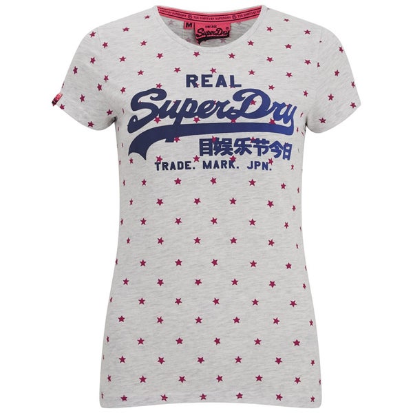 Superdry Women's Vintage Logo Aop Entry T-Shirt - Ice Marl