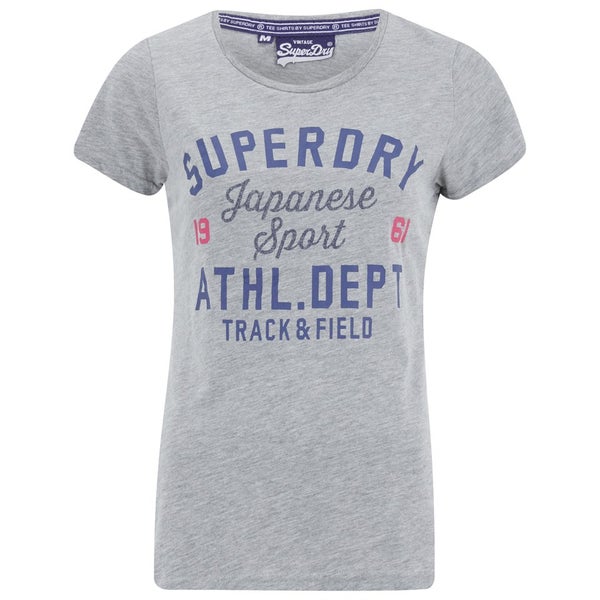 Superdry Women's Track State Entry T-Shirt - Grey Marl