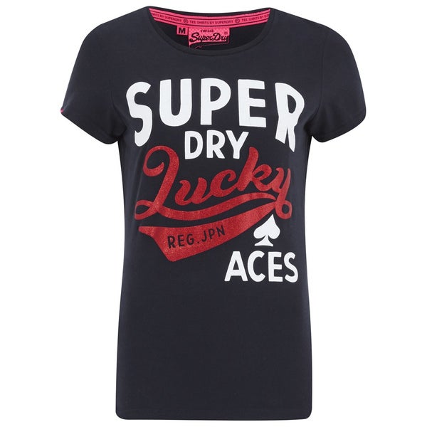 Superdry Women's Lucky Aces T-Shirt - Eclipse Navy